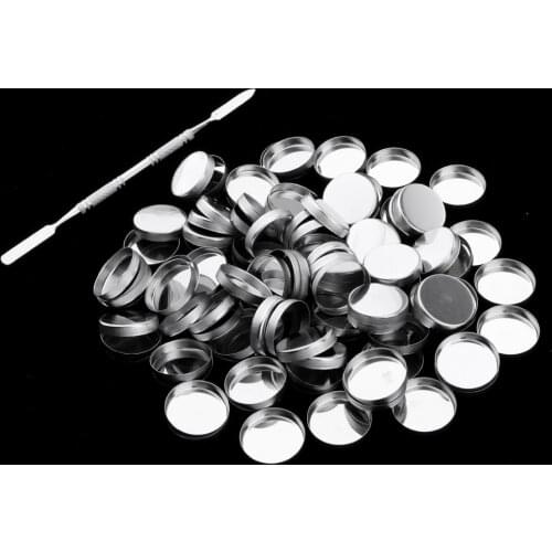 Palette Deep Round Empty Metal Pans With Stick Quantity Of 100 (26mm Diameter) DIY press eyeshadows/blush