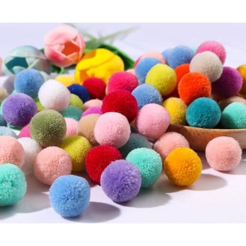 100Pcs Color Waxberry Pom Pom Plush Balls Wedding Party Decor Fluffy Pompom Kids Hair Accessories Earrings DIY Scrapbook Craft