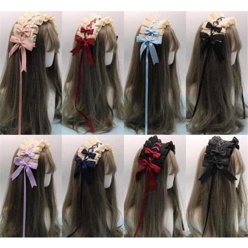 Lolita Girl Headband Lace Bowknot Headwear Cosplay Princess Hair band Hairpin Hair Accessories B1048