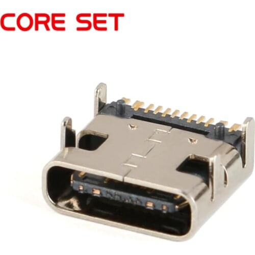 10pcs Micro USB-3.1 SMD 16P type-c Female Connector Socket DIP4 Hd Transmission Interface For Smartphones End Plug Charging plug