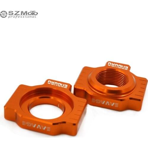 Chain Adjuster Regulator Swingarm Slider For KTM 690 ENDURO R 690ENDURO 2009-2017 Motorcycle Accessories CNC Orange With Logo