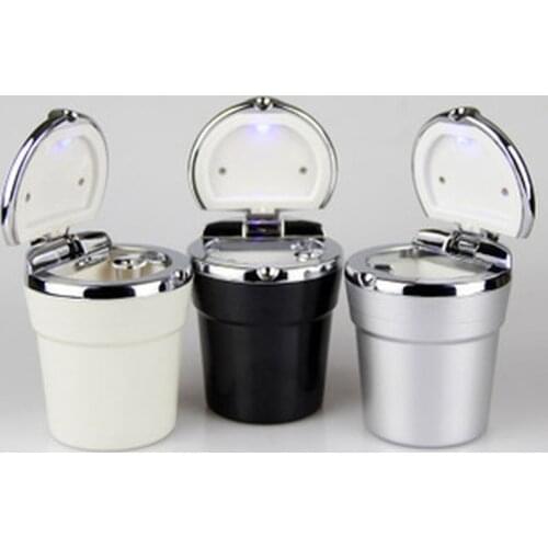 Luxury Car Ashtray with LED Light Cigarette Smoke Travel Remover Ash Cylinder Car Smokeless Smoke Cup Holder Auto Accessories
