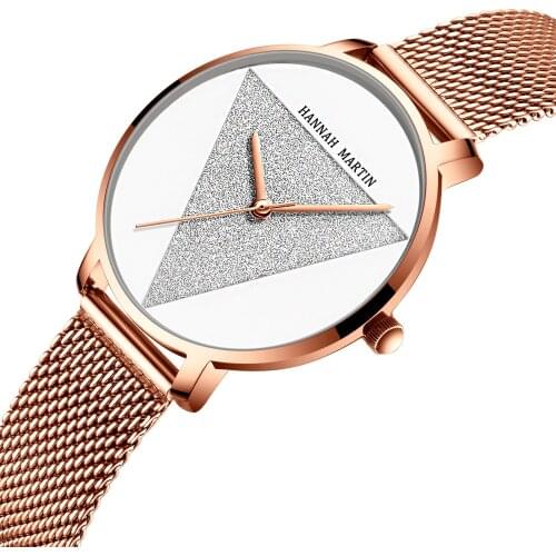 Rose Gold Creative Design 3 Bar High Quality Lady Watch for Woman Luxury Waterproof