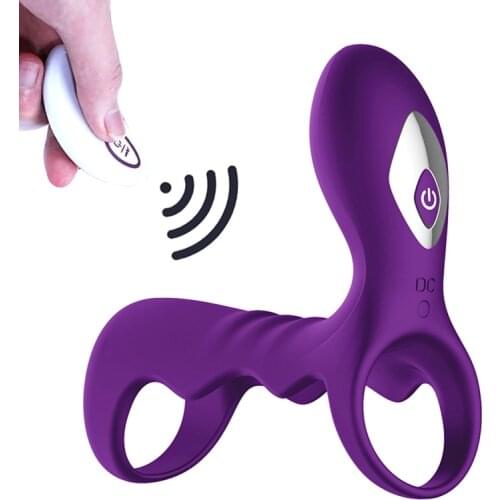 Silicone Vibrating Dildo Ring Massager 10 Frequency Pleasure Vibrator Stimulation Adult Sex Toys for Women Men