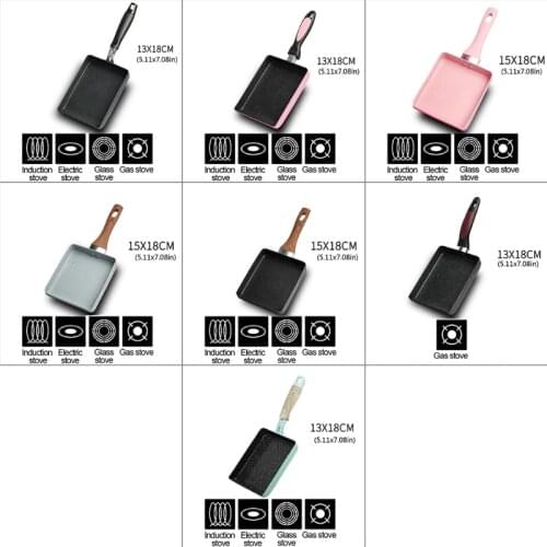 Retangular Omelette Pan Tamagoyaki Egg Pan, Nonstick Maifan Stone, Anti-Scalding Handle, Japanese Style Small Frying Pan Suitabl