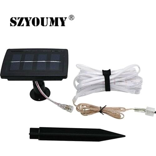 SZYOUMY SMD 2835 LED Strip Solar Powered Strips Lighting Waterproof 5M 100LED RGB White Warm White Lawn Patio Garden Tree Dec