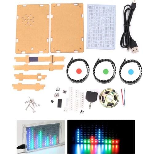 Colorful Music Spectrum LED Display DIY Kit Flashing Light Electronic Making Components