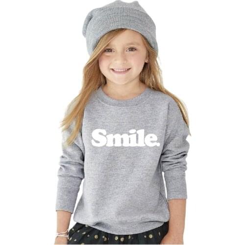 Just Smile Youth Sweatshirt Winter Childrens Clothes Fleece Thick Jacket Warm Babys Snowsuit Vintage Kids Hoody Tops