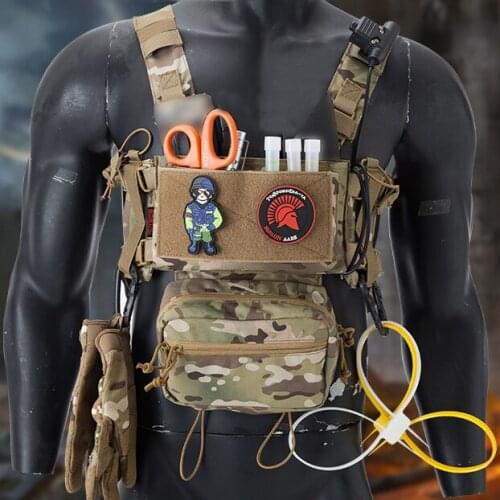Tactical Modular Chest Rig Micro Fight Chassis w/ 5.56 Mag Pouch Airsoft Hunting Vest Tactical Gear 3115