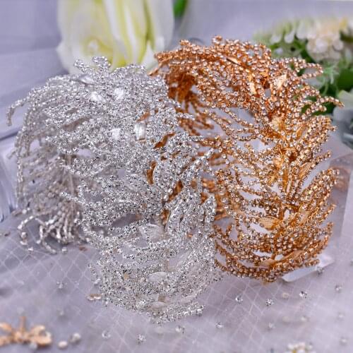 Hair Tie Women Wedding Hair Accessories Bridal Headband Rhinestone Wedding Headpiece Bride Hair Pieces Hair Tiara Bridal Clips