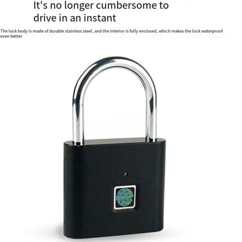 Smart Lock Keyless Fingerprint Lock USB Rechargeable Door Lock Quick Unlock Cabinet Lock Cabinet Lock Dormitory Anti-theft Lock