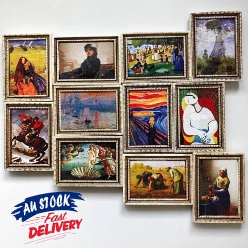 World Famous Painting Fridge Magnets Art Craft Refrigerator Magnetic Sticker Home Decoration Ornaments Figurines Gift