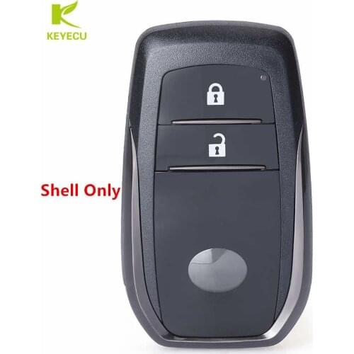KEYECU Replacement Remote Car Key Shell Case Fob 2 Button for Toyota Camry RAV4 Crown Highlander Corolla + Uncut Blade