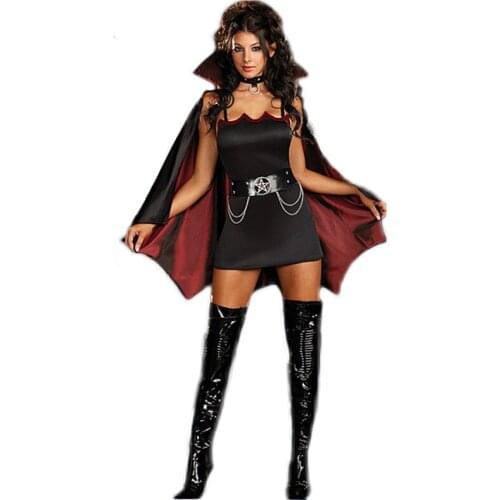 Halloween Vampire Cosplay Costumes Women Girl Bat Suit Fancy Carnival Easter Festival Party Disguise Dress Cloak