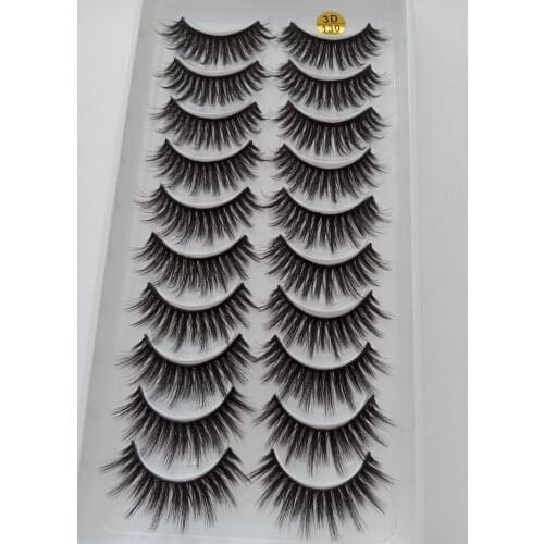 10 Pairs 3D Handmade Fake Eyelashes Natural Long Create perfect eye makeup Thick Daily Makeup Thick Cross Eyelashes Eye Lashe