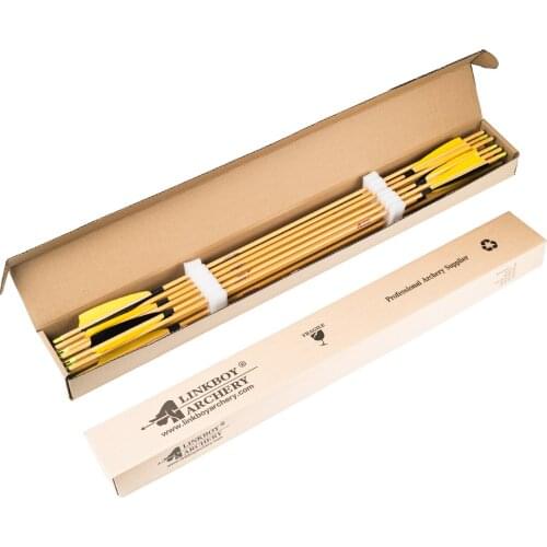 12pcs Archery 100% Pure Carbon Arrow ID 6.2MM Bamboo Skin 5inch Turkey Feather Bow and Hunting Accessories