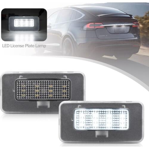 12V LED License Number Plate Light CANBUS Error Free Car Rear Lamps for Tesla Model X Crossover 2016-up Model S 2017-up TSLA