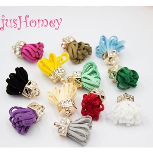 24PCS Mixed Colors Handmade Mini Suede Tassels 25mm Faux Leather Velvet Tassels for DIY Jewelry, Cellphone, Dangle Earrings