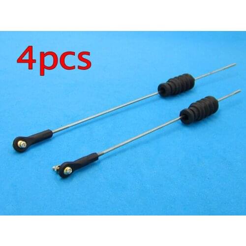 4pcs 2mm Pull Rod Linkage With Rubber Seal Bellows Radio Box Seals Steering Servo Push Rod Spare Parts For DIY RC Boat Model