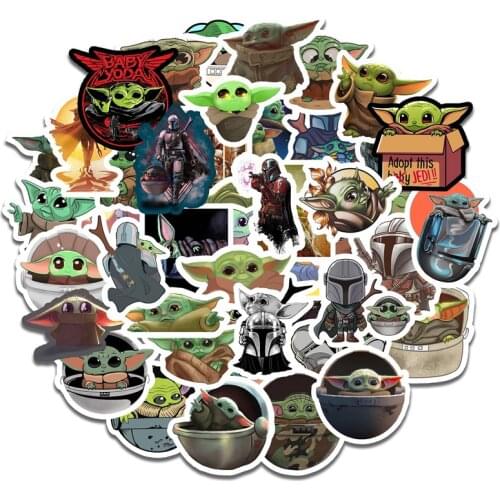 50 Pcs Star Wars Mandalorian Cartoon Stickers Travel Skateboard Suitcase Guitar Luggage Laptop Phone Waterproof Classic Stickers