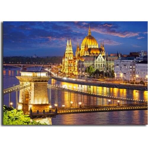 Full Round Diamond mosaic Moscow Castle Full Square Diamond embroidery Cross stitch city night DIY 3D Diamond painting bridge