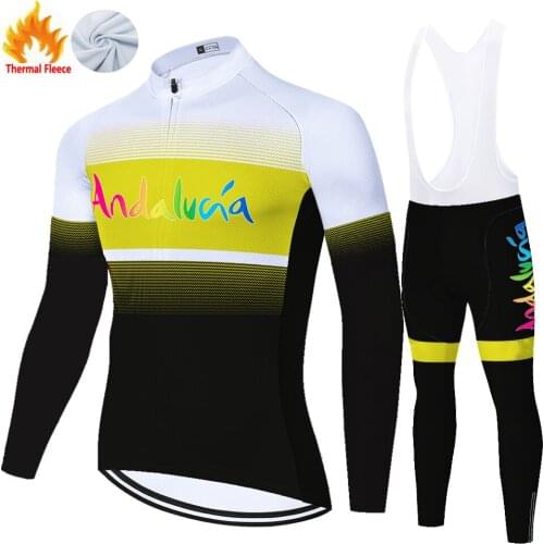 Andalucia Winter Thermal Fleece Velo Maillot Abbigliamento Jersey Ropa De Ciclismo Para Hombre Uniforme Ciclismo Hombre