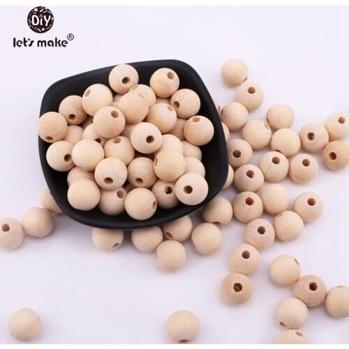 Lets Make 10-20mm Necklace Wooden Beeads Baby Dental Care Children Training Toys Ecofriendly Strengthening Tooth Training
