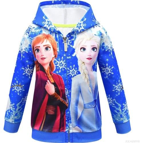 Disney Autumn Frozen Elsa Kid Jacket Children Hooded Coat Boys Girls Outerwear Zipper Clothe Spring Windbreaker