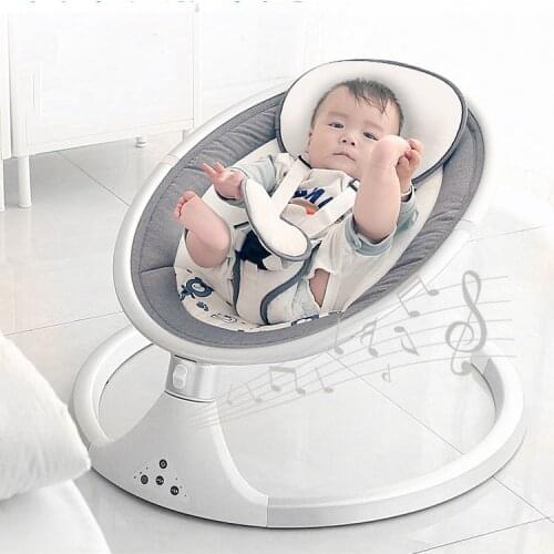 Electric Remote Control Baby Rocking Chair Newborn Cradle Chargable Toddler Rocker Swing Chair with Music Bluetooth