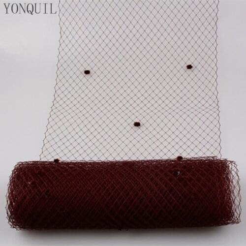 25CM Brown Or Multiple Color Dot Birdcage Veil Bridal Netting Hair Accessory Millinery Veilling DIY Fascinator Base Headpiece