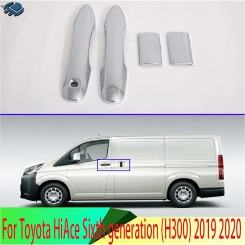 For Toyota HiAce Sixth generation (H300) 2019 2020 ABS Chrome Door Handle Cover Trim Molding Accessories