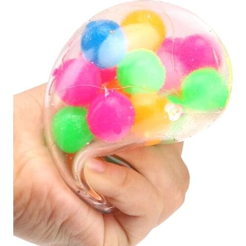 Fidget Toy Color Ball Anti Stress Face Reliever Colorful Ball Autism Mood Squeeze Funny Gadget Pressure Ball Stress Reliever Toy