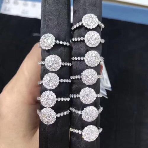 Fine Lab Moissanite Promise ring 925 Sterling silver Engagement Wedding Band Rings for women Bridal Finger Jewelry Gift