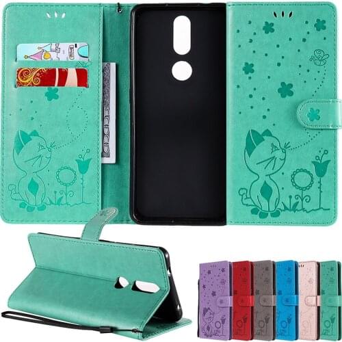Cat Etui Wallet Flip Stand Case For Nokia 2.4 3.4 Card Pocket Back Cover For Nokia 1.3 2.3 1 Plus 3.1 Plus 7.1 Plus 8.1 X7 Funda