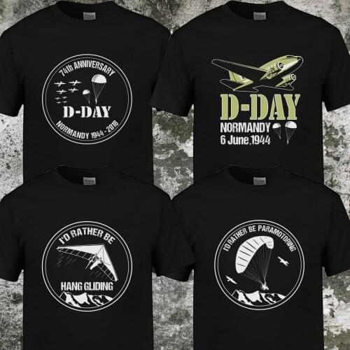 Hot Sale Fashion New Shirt D-Day Normandy, Epic Paramotor Pilot Mens T Shirt Summer Short Sleeve Cotton Tees Shirt Harajuku