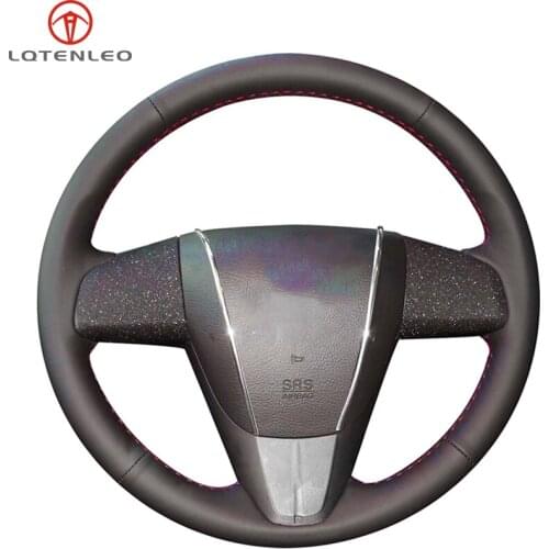 LQTENLEO Black Artificial Leather Car Steering Wheel Cover For Mazda 3 2008-2015 Mazda 6 2011-2013 CX-7 CX7 CX-9 CX9 2010-2015