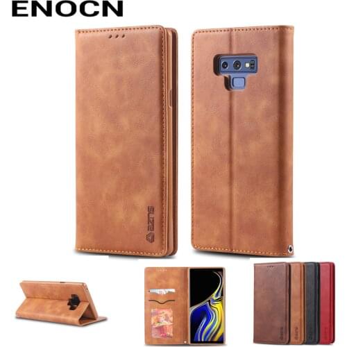 Magnetic Flip Case For Samsung Note9 Case Samsung Note9 Cover Leather Wallet Card Slots Luxury Retro Folding Phone Case