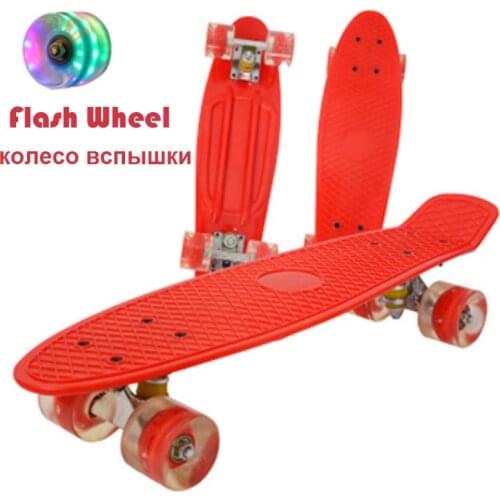 Mini 22inch Cruiser Fish Skateboard 56*15cm Kids Adults Scooter Longboard Skate Board PU Flash Wheel Penny Banana Skateboard New