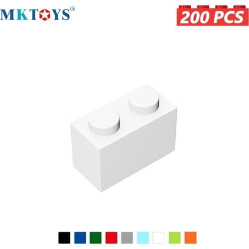 MKTOYS 200PCS DIY Bricks 1x2 Dots MOC Building Blocks Thick Constructor Gifts Toys for Children Creator Design Blocks Juguetes