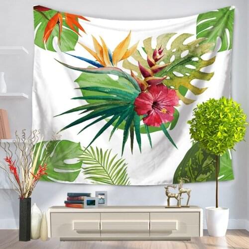 Palm Leaf Print Wall Hanging Tapestry Decor Tapestry Bohemian Beach Hippie Blanket Boho Tapestries Curtain Living Room Flowers