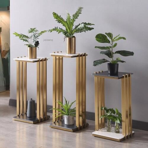 Stainless Steel Bedroom Multi-layer Flower Stand Hotel Coffee Table Living Room Flower Pot Shelf Indoor Balcony Floor Plant Rack