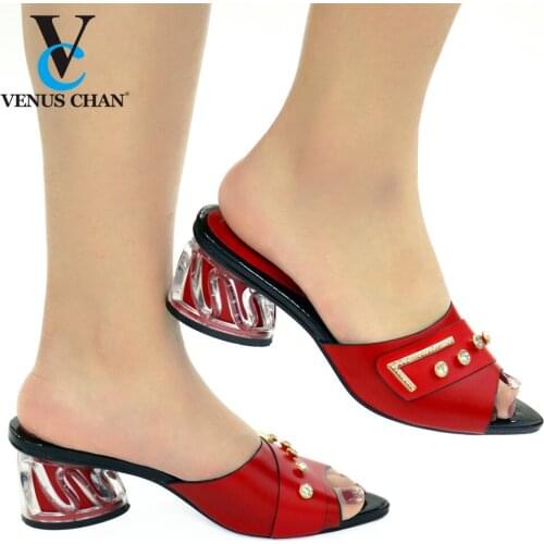 Latest Design African Women Wedding Shoes Decorated with Rhinestone Wedding Shoes Bride African Dress Women Ladies Dress Shoes