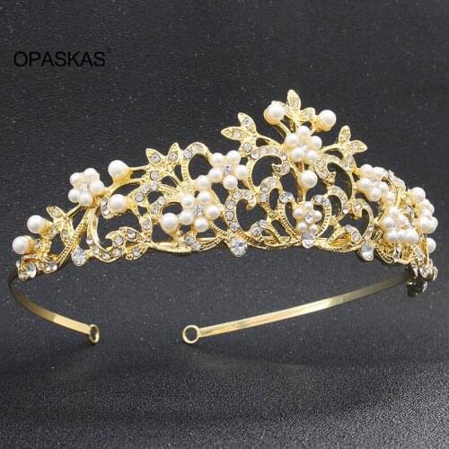 New The Europe and The United States Beam Wedding Bridal Hair Jewelry Luxurious Shiny Rhinestone Pearl Crown Party Tiara VL