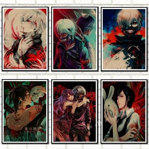Tokyo Ghoul Poster Cafe Home Wall Decor kraft Poster Mural Art wall decor , wallpaper sticker /906