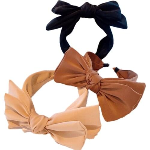 Solid Dark Double Layer Big Bowknot Headband for Women Girl Korean Hairband Fashion Hair Accessories Dropshipping Wholesale