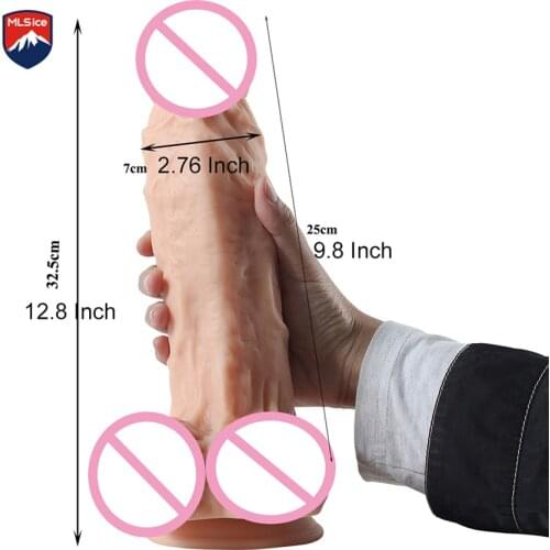 MLSice 12.8 In Realistic Huge Big Dildo with Testicles and Glan Strong Suction Cup Thick Giant Dong G-Spot Large Penis for Women