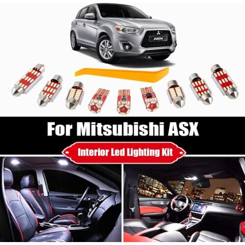 9Pcs Canbus For Mitsubishi ASX 2010-2019 2020 Vehicle LED Interior Light License Plate Lamp Car Map Dome Trunk Accessories