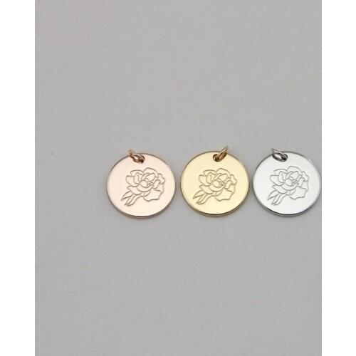 Wholesale Delicate Peony Flower Pendant DIY Charm for Jewelry Making Necklace Accessories