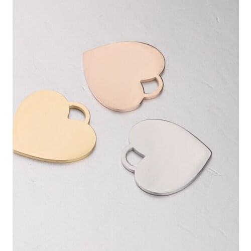 Heart Charms Mirror Polish Stainless Steel Charms for Key Chains DIY Making Jewelry Charms 20pcs/lot