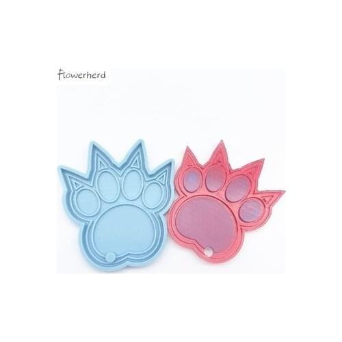 Dog Paw Silicone Mold Resin Keychain Molds Cake Decoration Accessories Fondant Cake Mold Chocolate Mold Straw Topper Mold Epoxy